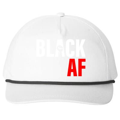 Black AF Fist Logo Snapback Five-Panel Rope Hat