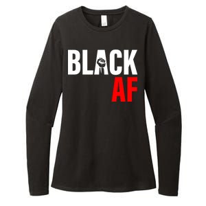 Black AF Fist Logo Womens CVC Long Sleeve Shirt