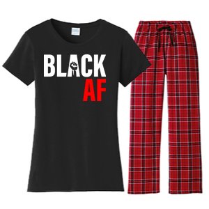 Black AF Fist Logo Women's Flannel Pajama Set