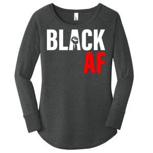 Black AF Fist Logo Women's Perfect Tri Tunic Long Sleeve Shirt