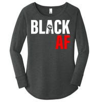 Black AF Fist Logo Women's Perfect Tri Tunic Long Sleeve Shirt