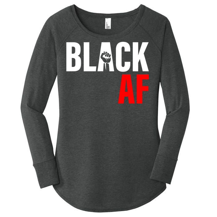 Black AF Fist Logo Women's Perfect Tri Tunic Long Sleeve Shirt