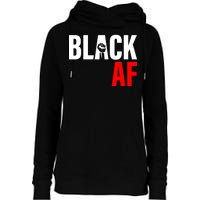 Black AF Fist Logo Womens Funnel Neck Pullover Hood