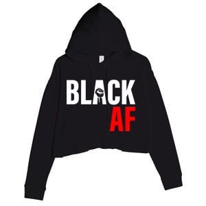 Black AF Fist Logo Crop Fleece Hoodie