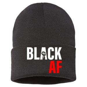 Black AF Fist Logo Sustainable Knit Beanie