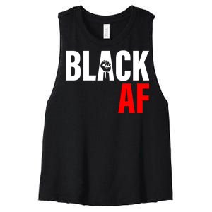 Black AF Fist Logo Women's Racerback Cropped Tank