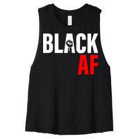 Black AF Fist Logo Women's Racerback Cropped Tank