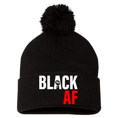 Black AF Fist Logo Pom Pom 12in Knit Beanie