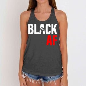 Black AF Fist Logo Women's Knotted Racerback Tank