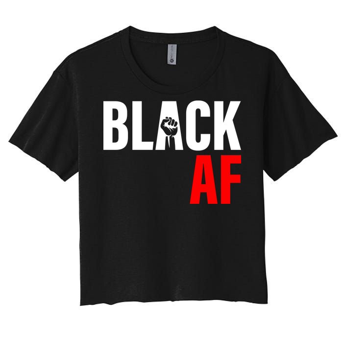 Black AF Fist Logo Women's Crop Top Tee