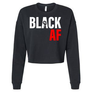 Black AF Fist Logo Cropped Pullover Crew