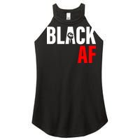 Black AF Fist Logo Women's Perfect Tri Rocker Tank