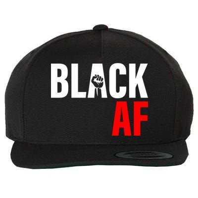 Black AF Fist Logo Wool Snapback Cap