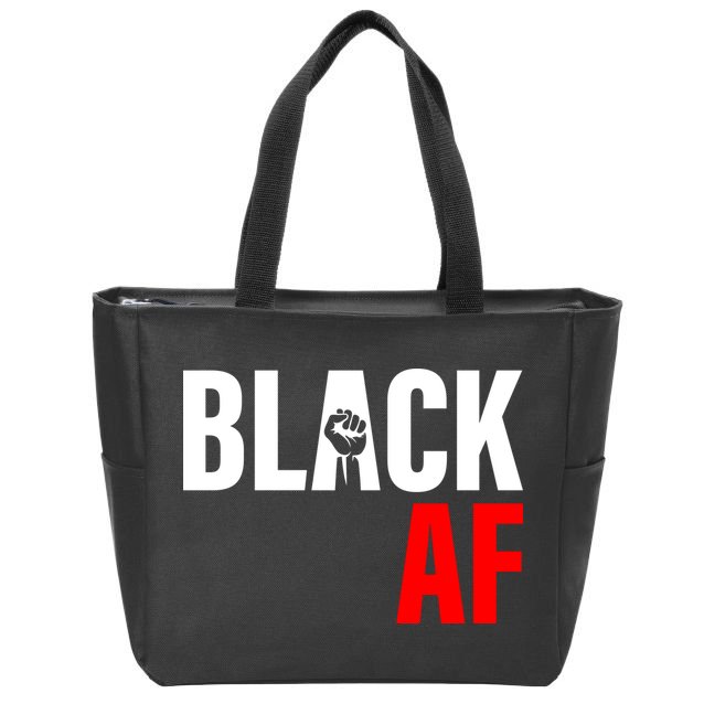 Black AF Fist Logo Zip Tote Bag
