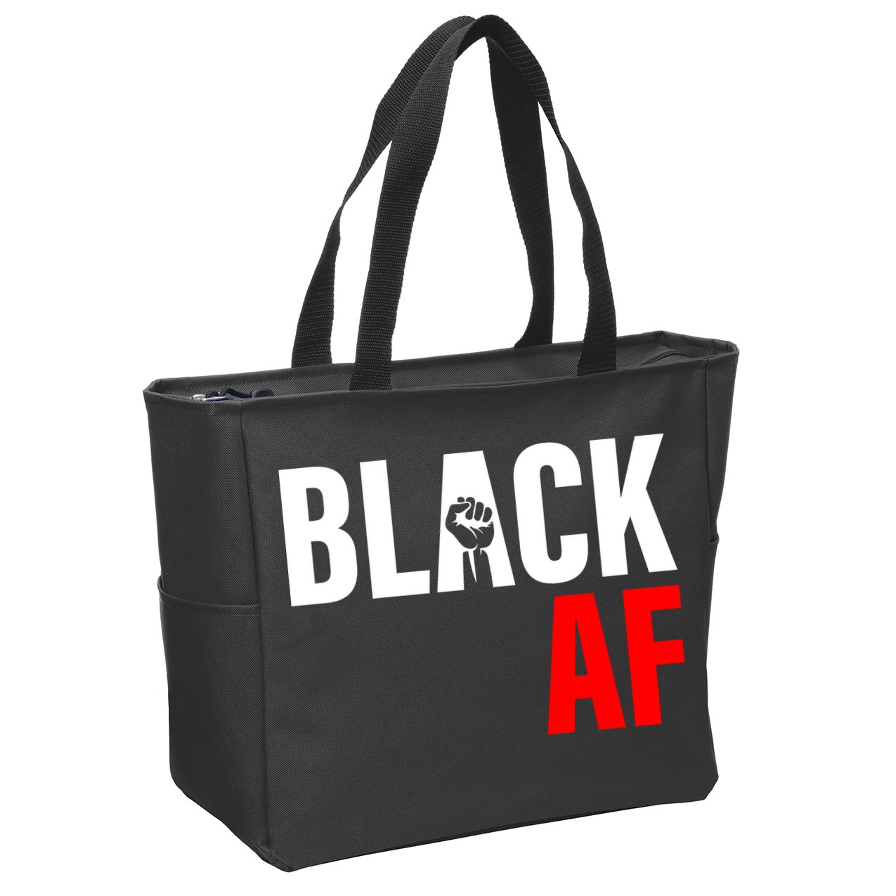 Black AF Fist Logo Zip Tote Bag
