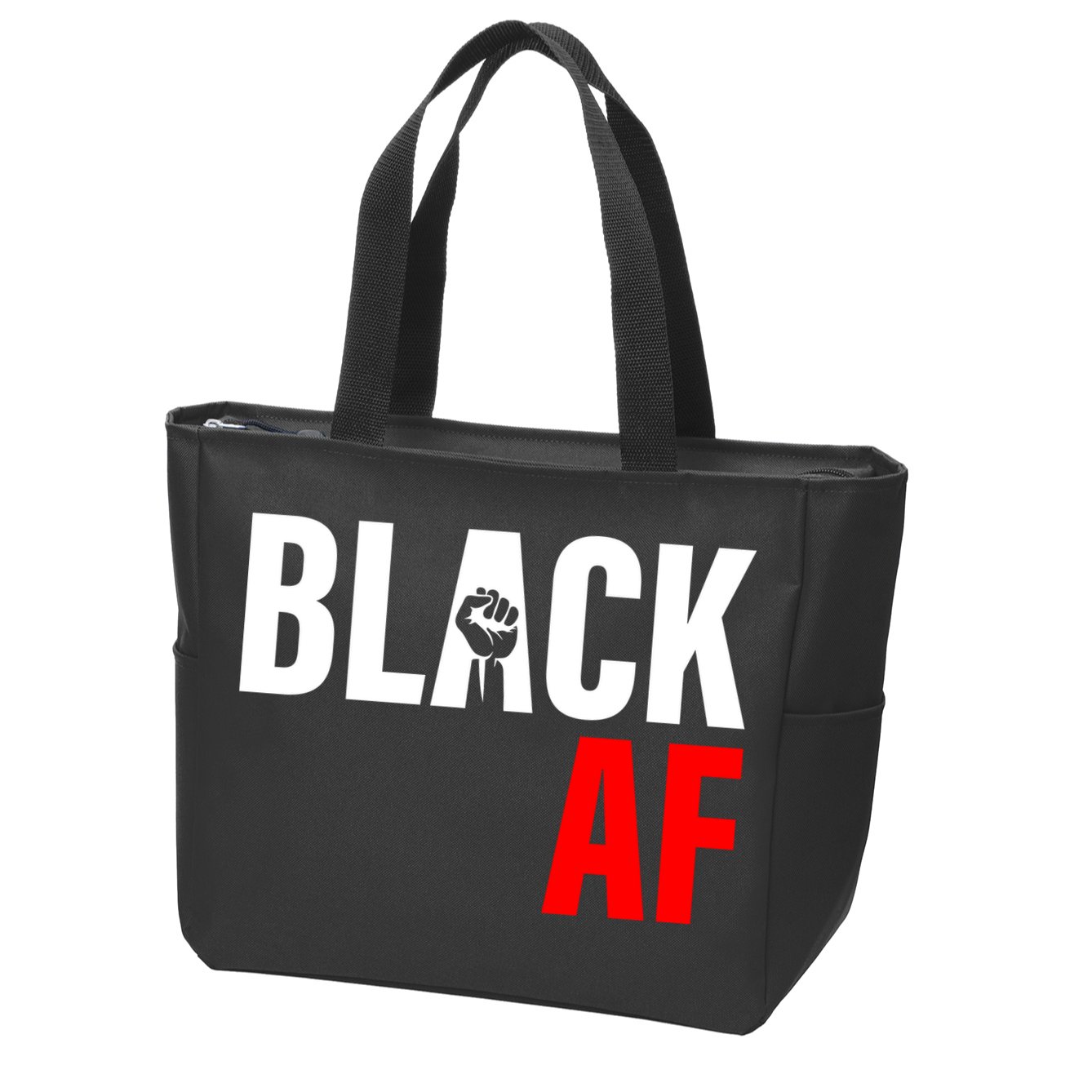 Black AF Fist Logo Zip Tote Bag