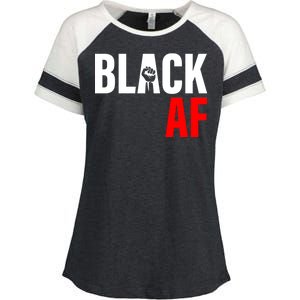 Black AF Fist Logo Enza Ladies Jersey Colorblock Tee