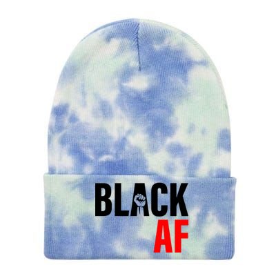 Black AF Fist Logo Tie Dye 12in Knit Beanie