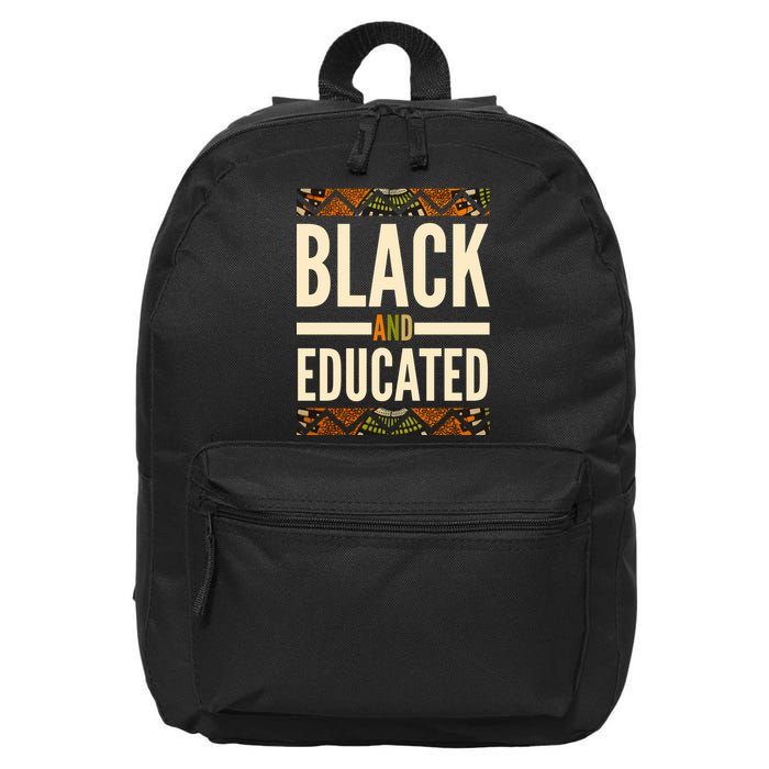Black And Educated History African Pride  16 in Basic Backpack