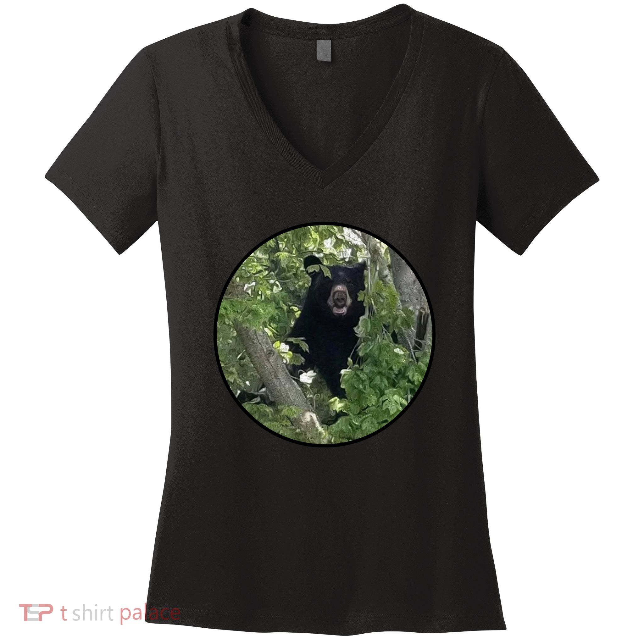 Black Bear Wilderness Women's V-Neck T-Shirt