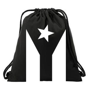 Black Boricua Flag Protest Drawstring Bag