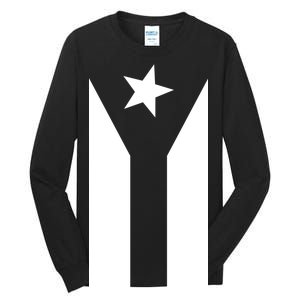 Black Boricua Flag Protest Tall Long Sleeve T-Shirt