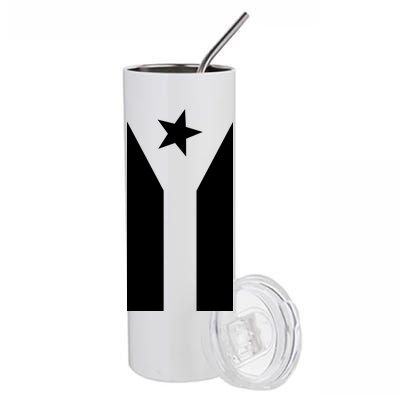 Black Boricua Flag Protest Stainless Steel Tumbler