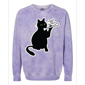 Black Cat I Found This Humerus Funny Colorblast Crewneck Sweatshirt