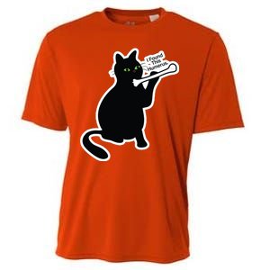 Black Cat I Found This Humerus Funny Cooling Performance Crew T-Shirt