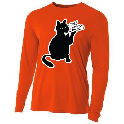 Black Cat I Found This Humerus Funny Cooling Performance Long Sleeve Crew