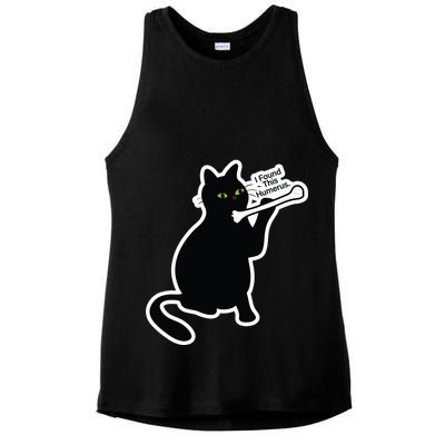 Black Cat I Found This Humerus Funny Ladies PosiCharge Tri-Blend Wicking Tank