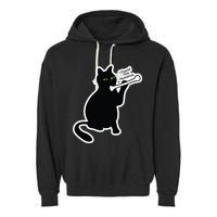 Black Cat I Found This Humerus Funny Garment-Dyed Fleece Hoodie