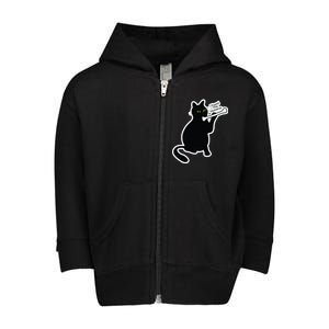 Black Cat I Found This Humerus Funny Toddler Zip Fleece Hoodie