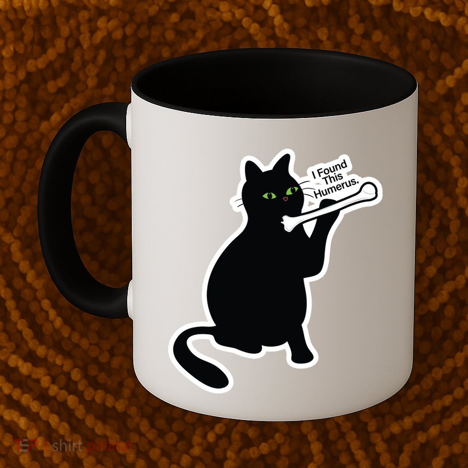 Black Cat I Found This Humerus Funny Mug