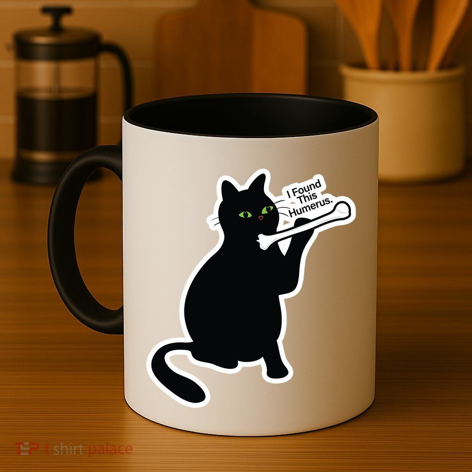 Black Cat I Found This Humerus Funny Mug