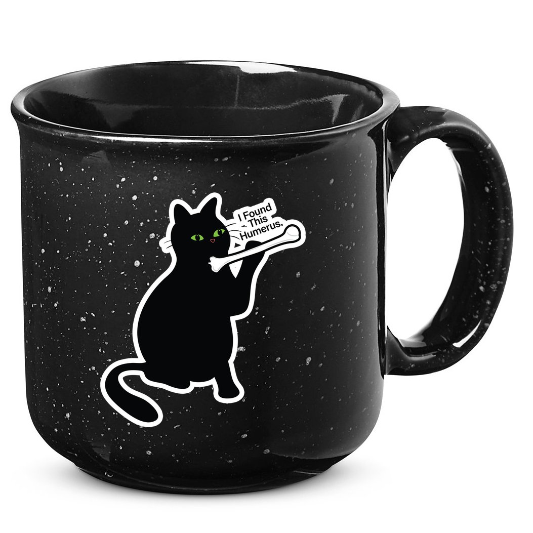 Black Cat I Found This Humerus Funny 15oz Campfire Ceramic Mug