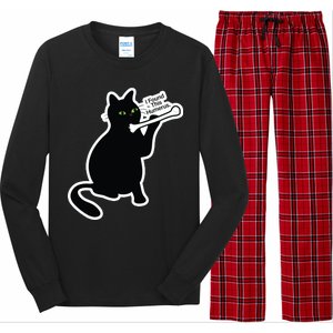 Black Cat I Found This Humerus Funny Long Sleeve Pajama Set