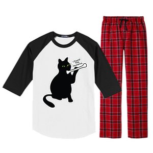 Black Cat I Found This Humerus Funny Raglan Sleeve Pajama Set