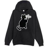 Black Cat I Found This Humerus Funny Premium Pullover Hoodie