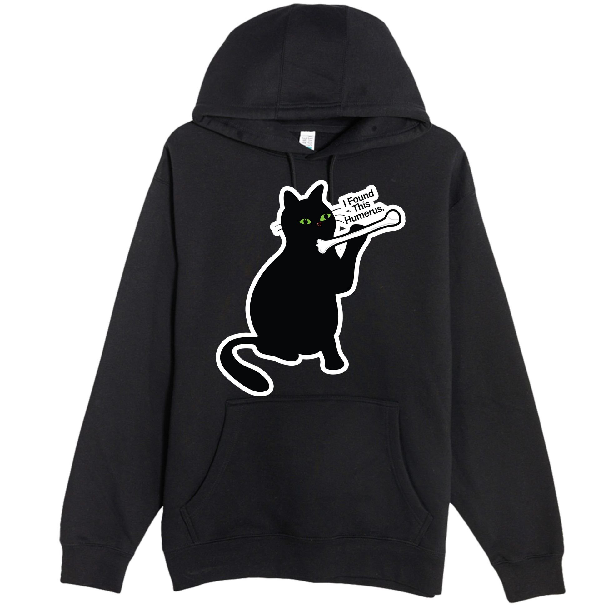 Black Cat I Found This Humerus Funny Premium Pullover Hoodie