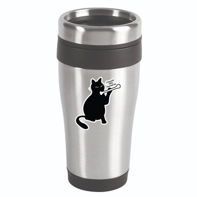 Black Cat I Found This Humerus Funny 16oz Travel Tumbler