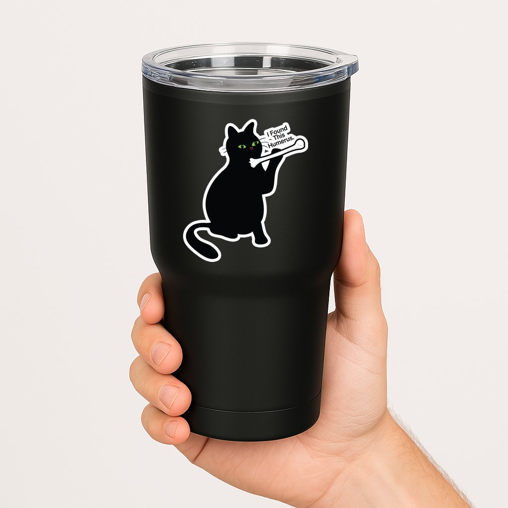 Black Cat I Found This Humerus Funny Tumbler
