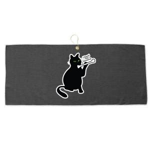 Black Cat I Found This Humerus Funny Large Microfiber Waffle Golf Towel