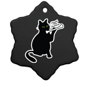 Black Cat I Found This Humerus Funny Ceramic Star Ornament