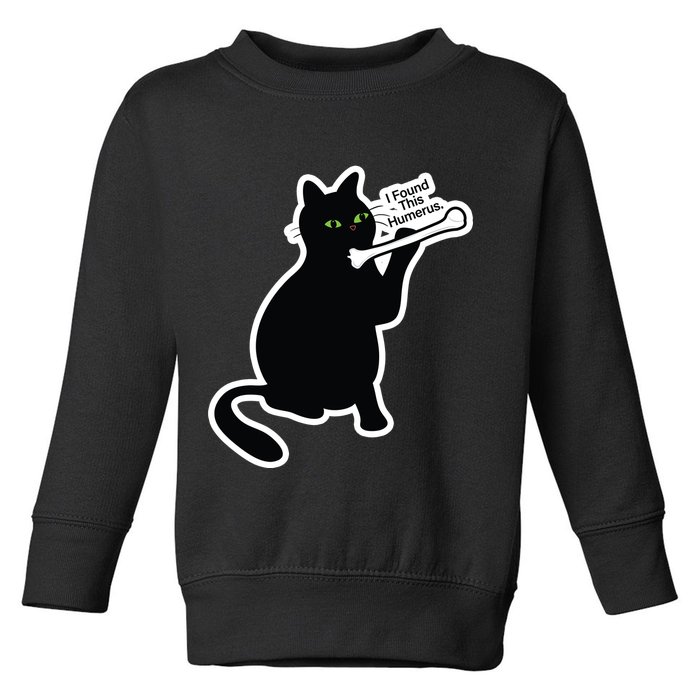 Black Cat I Found This Humerus Funny Toddler Sweatshirt