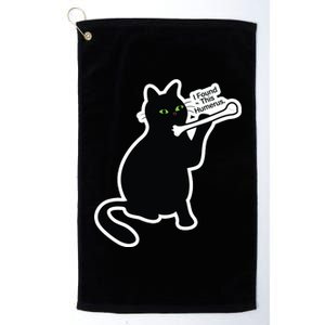 Black Cat I Found This Humerus Funny Platinum Collection Golf Towel