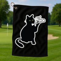 Black Cat I Found This Humerus Funny Golf Towel