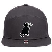 Black Cat I Found This Humerus Funny 7 Panel Mesh Trucker Snapback Hat