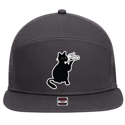 Black Cat I Found This Humerus Funny 7 Panel Mesh Trucker Snapback Hat