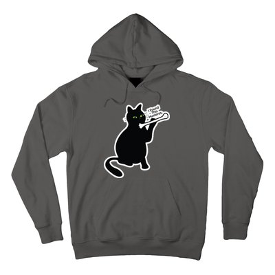 Black Cat I Found This Humerus Funny Hoodie